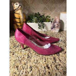 DV Dolce Vita Pink Mesh Leather Heels Size 8.5 See Pictures